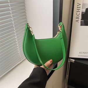 Store Exit Small Design Handheld Bag for Women 2024 Early Spring New Fashion Casual Crescent Solid Color Underarm Shoulder