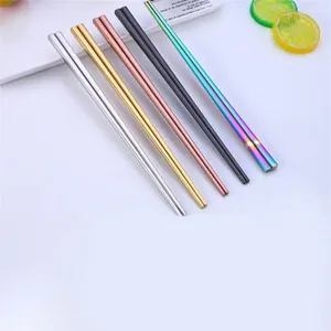 Chopsticks Rostfritt stål Portabla icke-halkpinnar Tabeller 23 cm kinesiska köksverktyg