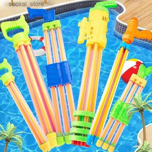 Arma brinquedos 2023 verão blaster crianças criança squirt praia brinquedos tubo duplo spray pistola de água presente piscina brinquedo pistola de água quente hc0269 l240311