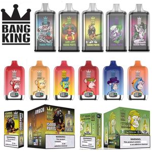 Original Bangking 15000 Puffs Einweg-Vape, 25 ml, vorgefüllte Kapsel, 20 Geschmacksrichtungen, austauschbare E-Zigarette, 0 % 2 % 3 % 5 % Bang King 15K Digitalbildschirm