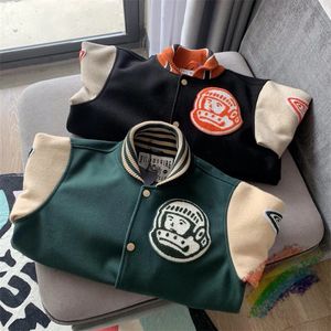 fw Patchwork Blue Boys Club Woolen Baseball Jacket Women Men High Quality Coat Heavy Fabric Embroidery Casual Clothing 240309