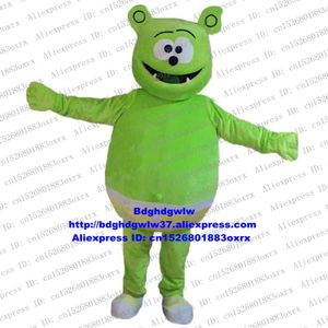 Mascot Costumes Green Gummy Bear Mascot Costume Adult Cartoon Character Outfit Suit Costumes Stage Performance Zx670