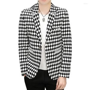 Abiti da uomo di alta qualità scozzese giovanile versione coreana tendenza fascia alta semplice ed elegante moda business casual intervista lavoro cappotto sottile