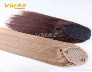 Straight human Ponytail hair Natural Non Remy Hair horsetail tight hole Clip In Drawstring Ponytails Hair Extensions11513043146265