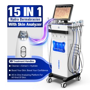 15 in 1 Hydra Dermabrasion Facial Machine Skin Deep Cleaning Oxygen Hydro Micro Dermabrasion Skin Care Face Lifting Beauty Device