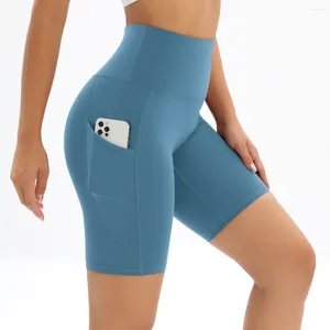 Pantaloncini da donna Fitness Donna Pantaloni attillati da ciclismo Yoga Pantaloni sportivi traspiranti con pacchetto a vita alta senza linee scomode