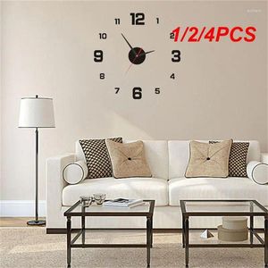 Orologi da parete 1/2/4 pezzi orologio design moderno adesivi digitali luminosi senza cornice orologio al quarzo silenzioso decorazioni per la casa