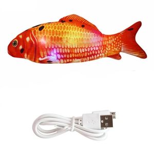 Cat Toys Pet Toy 30cm Singing Electric USB Laddning Simulering Fish For Dog Chewing Playing Music Swing239f