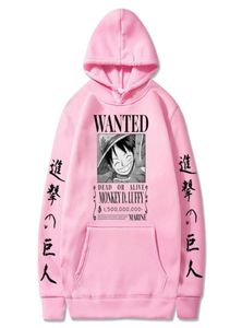 Ataque em titã uma peça luffy hoodie masculino moda homme velo hoodies anime japonês impresso masculino streetwear roupas de grandes dimensões y5698824