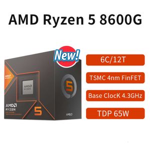 Novo processador de jogos amd ryzen 5 8600g, 6 núcleos, cpu de 12 threads, 4nm 65w, soquete am5