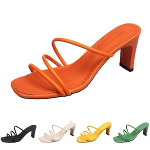 Sandálias de alta moda feminino salto chinelos sapatos gai triplo branco preto vermelho amarelo verde marrom cor95 234 697