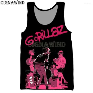 Men's Tank Tops Cool Vest Men/women Anime Band Gorillaz 3D Print Vests Unisex Harajuku Style Bodybuilding Streetwear