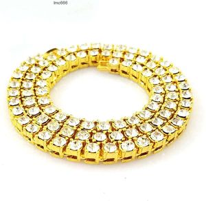 Silver Gold Multicolored Iced Out Fake Diamond Tennis Chain for Men and Women