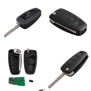 Ключ от автомобиля, 3 кнопки, чип Id63, 433315 МГц, складной брелок для бесключевого доступа для Ford Focus Fiesta, полный пульт дистанционного управления, спросите Signal48987448110071 Ot5Me