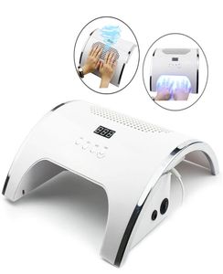 80w 2in1 lâmpada do prego coletor de poeira manicure com dois ventilador poderoso 36 leds secador aspirador pó manicure tools1034576