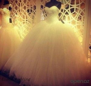 فستان زفاف كرات فاخر عينة حقيقية صورة رداء de mariage tulle long wedding الزفاف الزفاف 1716010