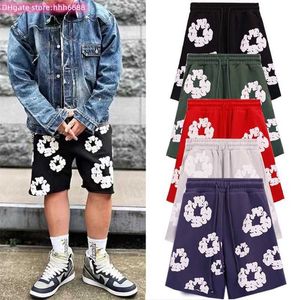 Designer Denimtear's Men and Women Fashion Summer Clothes Tracksuits Main Line Cotton Shorts Foam Printed European American High Street Loose Casual Capris Oipp