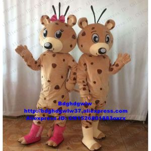 Mascote trajes marrons panthera pardus chetah leopard pantera pard mascote figurming de personagem caráter cartoon figura zx2389