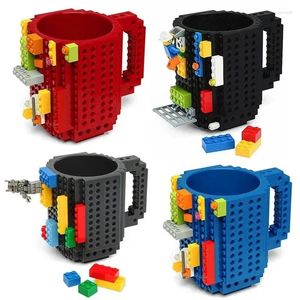 Vattenflaskor 350 ml Creative Milk Mugg Coffee Cups Build-On Brick Drinking Holder Building Block Design