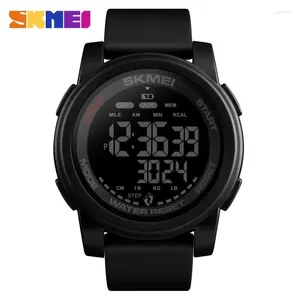 Wristwatches SKMEI Waterproof Watch Relogio Masculino 2 Time Mileage Watches Mens Calorie Distance Digital Sport Wristwatch For Men 1469