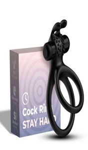 Erótico brinquedos adultos anéis de pênis brinquedo sexual para homens gay atraso ejaculação masturbação vibrador produtos sexuais silicone duplo cocking ring3509670