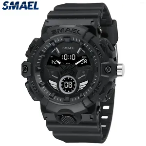 Armbanduhren SMAEL 8085 Coole Dual-Display-Multifunktions-Outdoor-Sport-Nachtlicht-wasserdichte Herren-Elektronikuhr