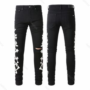 Designer Jeans for Mens Jeans Hiking Pant Ripped Hip Hop High Street Fashion Brand Pantalones Vaqueros Para Hombre Motorcycle Embroidery Close Fitting 689