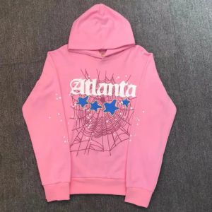 Men Hoodies Graphic Speder Young Thug 555 Spider Hoodie Homem Mulheres Print Print Graphic Pink Sweetshirts Pullovers homens homens grandes dimensões Designer masculino Mulher 7QQ