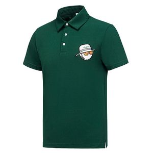 男子春/夏新しいゴルフアウトドアスピードスポーツシャツ刺繍ポロカラー短袖Tシャツカジュアル通気性ポロトップ