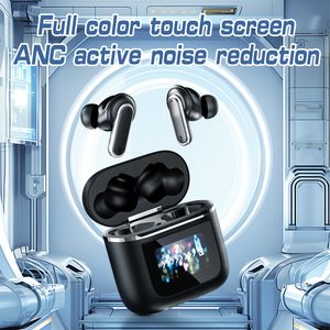 Smart Wireless Earphones ANC Touch Screen TWS Noise Cancelling Earbuds BLUETOOTH 5.3 APP Small Sports Waterproof Earphones