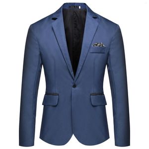 Abiti da uomo Giacca da uomo da lavoro Giacca Primavera Autunno Festa da sposa Abiti da ballo Slim Fit Tinta unita Risvolto Blazer casual Cappotti da smoking maschili