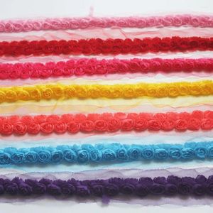Hair Accessories 20y/lot 3cm Chiffon Rose Lace For Diy Princess Girls Dress Clothes Toy Crafting Scrapbook Sewing Flower Trimming