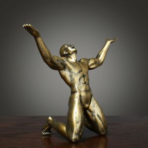 Scultura in bronzo Art Déco da 12 5 pollici Statua di figura astratta creativa decorativa313W