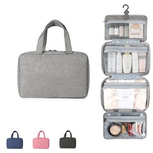 Reise-Organizer mit Haken zum Aufhängen, wasserdicht, für Make-up, Kosmetik, Kulturbeutel, Shampoo, großer Behälter, Aufbewahrungskoffer für Toilettenartikel, tragbar, HW0174