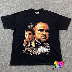 2024SS Vintage czarne koszulki mężczyzn Kobiet Kobiet T-shirt ponadgabarytowe topy graficzne graficzne treshirty z krótkim rękawem