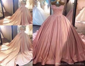 Pink Quinceanera sukienka księżniczka Aplikacje gorsetowe Back 16 wieki długie dziewczyny na imprezę Pageant Pageant Plus Size Custom3879009