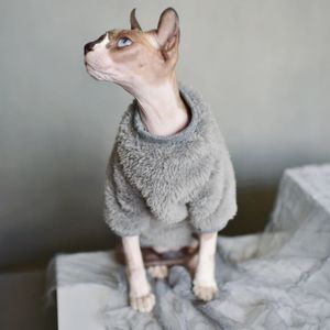 Duomasumi varm pet tröja sphynx kattkläder mode mjuk kattkläder komfort förtjockad vinter sphinx hårlösa kattkläder 240226