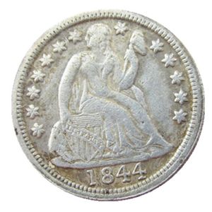 USA 1844 P S Liberty sittande Dime Silver Plated Copy Coin Craft Promotion Factory Nice Home Accessories Silver Coins294G