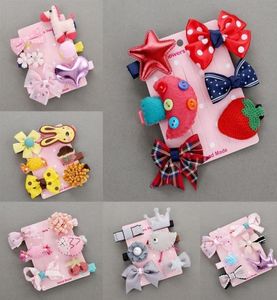 6Pcsset Hairpin New Children Kids Hair Clip Bow Flower Mini Barrettes Star Girls Headwear WHole4959702