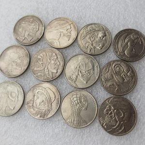 Hobo Nickel Mieszane daty 13pcs 1937-D 3-nogowy bawołowy nikiel rzadki superman zabawna kopia coin291y