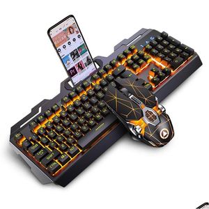 Teclado Mouse Combos Mecânico E Conjunto Com Fio Usb Computador Notebook Gaming Teclado Pc Teclado Clavier Gamer Completo Tastiera Rgb Delu Otkvl