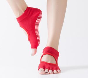 Women Yoga Backless Five Stopa Antislip Grip Socks Dots Pilates Fitness Gym Socks Ladies Sports Sock3758118