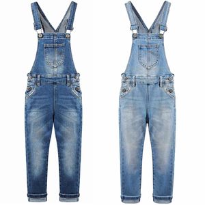 614t tonåringar overallerar barn jeans mjuk stretchig denim pojkar flickor byxor bib hänge byxor barn kläder kläder 240307