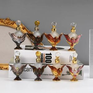60 x 15 ml/25 ml dekorative Kristall-Parfümflasche, leer, nachfüllbar, Vintage-Bronze, kraftvoller Adler-Glasbehälter, Flaschen für ätherische Öle