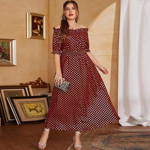 Festklänningar Elegant Maxi Evening Women Long Dress Off Axel kjolar Plus Size Womens Clothing Vestidos Longos Talla Grande