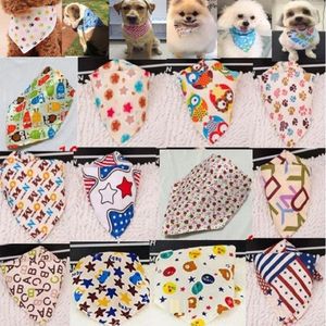 Hela 50st mycket ny mix 50 färger hundkläder justerbar valp husdjur bandanas bomull mest fashionabla pv012522