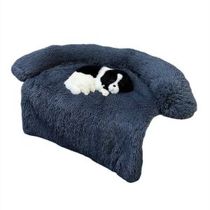 Cama vip para cachorro, sofá para animais de estimação, cama calmante, ninho quente, canil, protetor de móveis macios, almofada, cama de gato, cobertor longo de pelúcia, 21258r