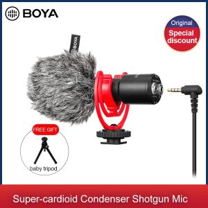 Mikrofony Boya Bym1+ Mikrofon nagrywania wideo z klipsem YouTube Vlogging Mic dla tabletek smartfonowych kamera DSLR PC