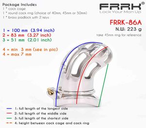 NXYCockrings FRRK Большое мужское устройство Клетка для члена Металлический пояс для бондажа Мошонка с пазом Замок Кольца для пениса Фетиш Запираемые секс-игрушки для мужчин 11245532458