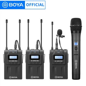 Запчасти Boya Bywm8 Pro Профессиональный двухканальный UHF беспроводной петличный микрофон для камеры Iphone ПК Dslr прямая трансляция